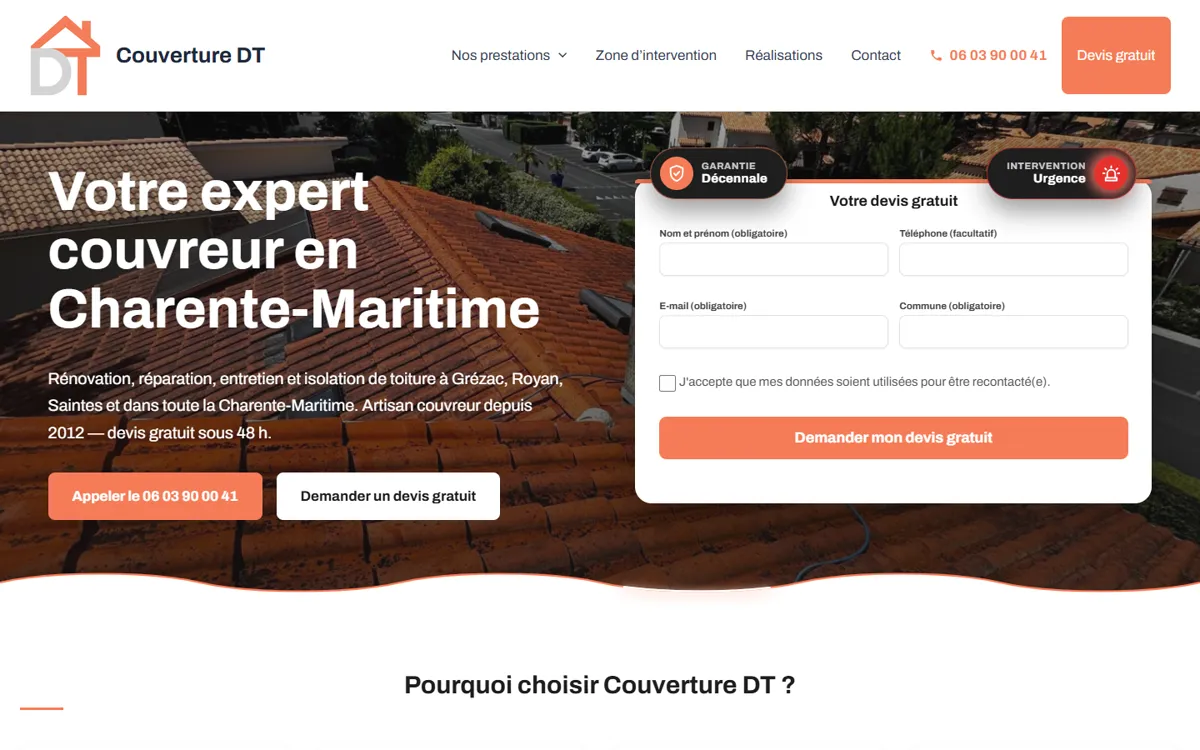 Site internet Couverture DT