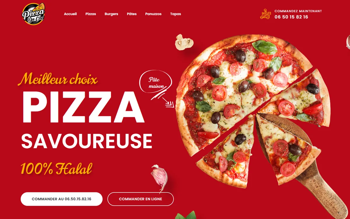 Site internet Pizza du Chef